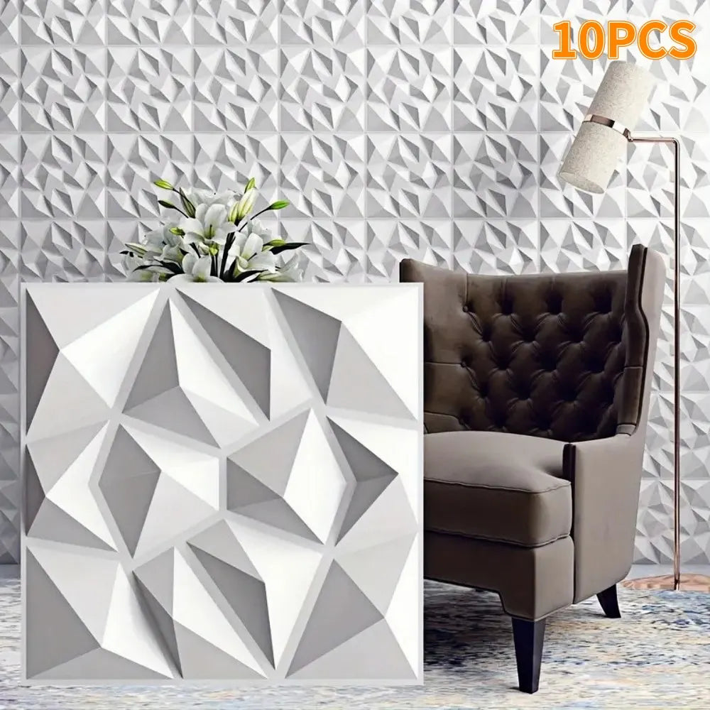 Lot De 10 Panneaux Muraux 3D